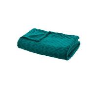Atmosphera Crï¿½ateur d'intï¿½rieur - Plaid Imprimï¿½ "Losange 3D" 125x150cm Bleu Canard