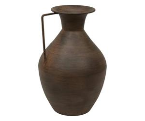 Atmosphera - Cruche Vase Décoratif Wonj - Marron - H 30 cm - Acier Brossé, Style Amphore - pour Salon, Entrée