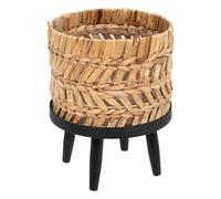 Cache pot sur pied ""Exotic panama"" D25cm beige - Atmosphera createur d'interieur