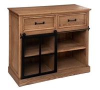 Atmosphera Buffet Danik – 1 porte et 2 tiroirs – Bois/verre