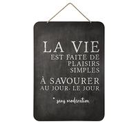 Atmosphera - Déco Murale Ardoise - métal - 44x61 cm - Modèle 2