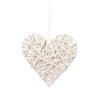 Atmosphera - Déco Murale Coeur - Osier - 30x30 cm - Blanc
