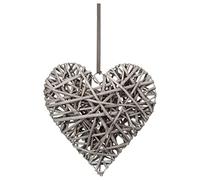 Atmosphera - Déco Murale Coeur - Osier - 30x30 cm - Gris