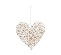 Atmosphera - Déco Murale Coeur - Osier - D20 cm - Blanc