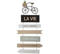 Atmosphera - Déco Murale en Bois Pancarte avec Citation Vélo 28 x 56 cm6
