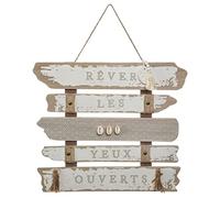 Atmosphera - Déco Murale Eté - Bois - 36x32-5 cm - Blanc