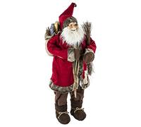 Autres accessoires de décoration Fééric Lights & Christmas Féérie Lights & Christmas - Décoration de Noël d'intérieur Père Noël traditionnel - Hauteur 124 cm - Rouge, blanc et marron.