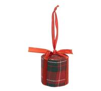 Atmosphera - Décoration de Sapin Cadeau Rond Tartan 6cm