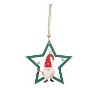 Atmosphera - Décoration de Sapin en Bois GNOME étoile Vert 15cm