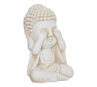 Atmosphera Décoration extérieure de Bouddha en magnésie blanc - 34 cm