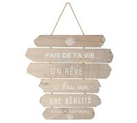 Atmosphera Déco murale à suspendre en bois 28 x 38 cm – Modèle 1