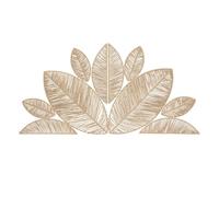 Atmosphera - Décoration Murale Meera en Papier Tressé et Métal - 160x80cm - Décoration Bohème à Accrocher en Forme de Feuilles Beige - pour Chambre, Salon, Salle à Manger, Tête de lit