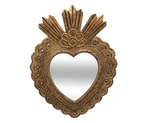 Atmosphera - Décoration Murale Miroir Cœur Alison - Doré - 21 x 28 cm - Style Romantique pour Entrée, Chambre, Salon