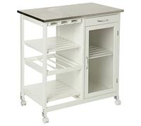 Atmosphera - Desserte de cuisine en bois et plateau inox