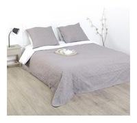 Dessus de lit 2 taies ""Arabesque"" gris taupe 260x240cm - Atmosphera createur d'interieur