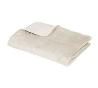 Dessus De Lit En Velours 240x260 Feuilles Beige Atmosphera