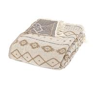 Atmosphera - Dessus de lit mirohia Beige et Marron 260x240cm