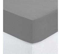 Atmosphera - Drap-Housse en Coton - Gris - Bonnet H30cm - 140x190 cm