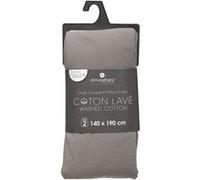 Atmosphera - Drap Housse bonnet 27 cm 100% Coton lavé 140x190 cm - Gris Gris