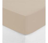 Atmosphera - Drap Housse bonnet 30 cm 100% Coton Esther 160x200 cm - Beige Lin Beige G