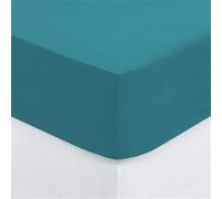 - Drap Housse bonnet 30 cm 100% Coton Esther 160x200 cm - Bleu Canard