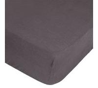 Atmosphera - Drap Housse bonnet 30 cm 100% Lin Tropiques 140x190 cm - Gris Ardoise - Tropiques Gris foncé G