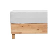Atmosphera - Drap Housse Flora Gaze de Coton Blanc 160x200cm