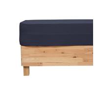 Atmosphera - Drap Housse Flora Gaze de Coton Bleu 160x200cm