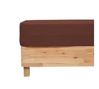 Créateur d'intérieur - Drap Housse en Gaze de Coton "Flora" 160x200cm Marron