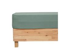 Atmosphera - Drap Housse Flora Gaze de Coton Vert céladon 160x200cm