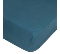 Atmosphera - Drap-Housse Linah - Bleu Canard - Lin lavé 140x190 cm