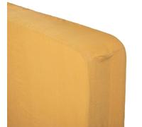 Atmosphera - Drap-Housse Linah - Jaune Ocre - Lin lavé 140x190 cm