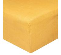 Atmosphera - Drap-Housse Linah - Jaune Ocre - Lin lavé 160x200 cm
