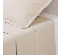 Atmosphera - Drap Plat - Percale - Beige Lin - 180x290 cm