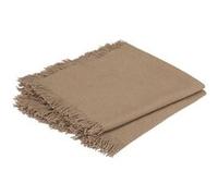 Atmosphera - Ensemble de 2 serviettes de table à franges MAHA - 40 x 40 cm - Beige - Maha Beige