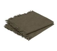 Atmosphera - Ensemble de 2 serviettes de table à franges MAHA - 40 x 40 cm - Kaki - Maha