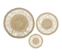 Atmosphera - Ensemble de 3 décorations murales en roseau - Beige