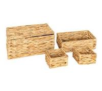 Atmosphera - Ensemble de 4 paniers en jacinthe - Beige