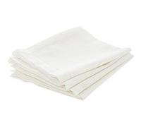Atmosphera - Ensemble de 4 serviettes de table CHAMBRAY - 40 x 40 cm - Blanc - Chambray