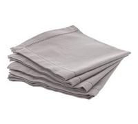 Atmosphera - Ensemble de 4 serviettes de table CHAMBRAY - 40 x 40 cm - Gris clair - Chambray Gris