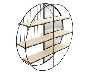 Atmosphera - Etagère murale avec miroir zina métal noir d56cm