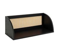 Atmosphera - Etagère murale raquel cannage noir 48x18cm