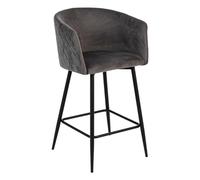 Fauteuil de bar velours gris Marlo Atmosphera - Gris Gris