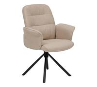 Fauteuil de bureau pivotant Atmosphera Créateur d'intérieur Sisco Polyester Beige 98cm Beige