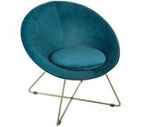 Fauteuil de salon en velours Evan - Bleu canard