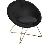 Atmosphera - Fauteuil de salon en velours Evan - Noir - Evan Noir G