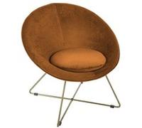 Atmosphera - Fauteuil Evan Ambre en Velours