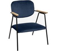 Fauteuil Design En Velours Dyer - Bleu Bleu