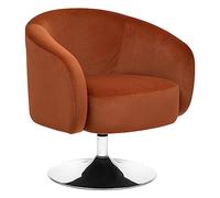 Atmosphera - Fauteuil Edith en Velours H73cm Ambre