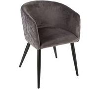 Atmosphera - Fauteuil en velours Marlo - Gris foncé - Marlo Gris foncé G